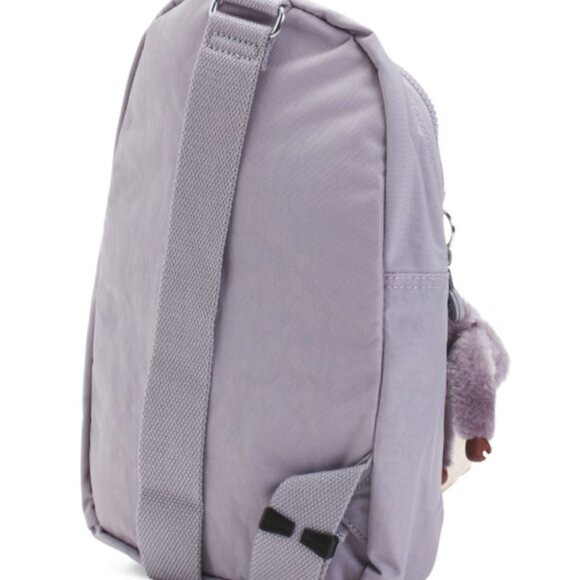 NWT KIPLING Dove Grey Nylon Kylnn Sling Backpack